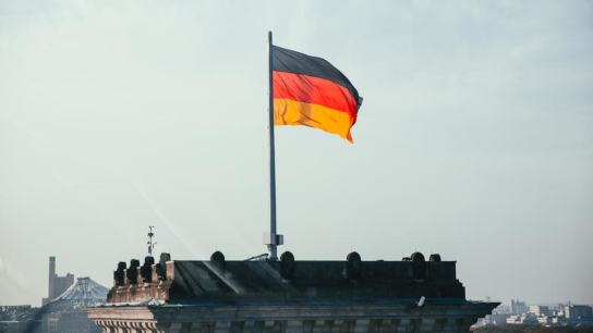 German Flag On Rooftop